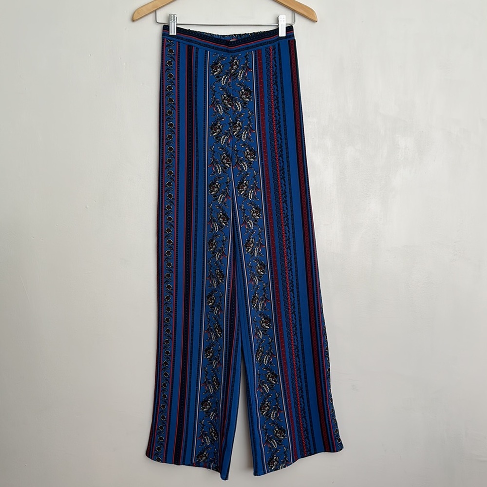 Blue Blush Marine Blue Boho Crop Top & High Waist Wide leg Pant Two Piece. - Picture 5 of 7